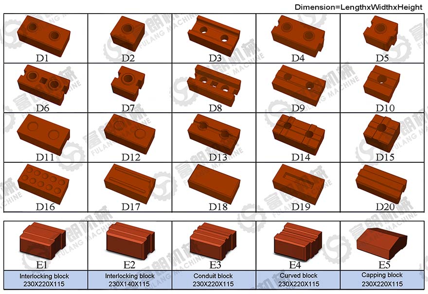 interlocking brick samples for your choice